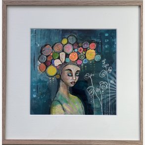 Maleri p� papir i egetr�sramme 2