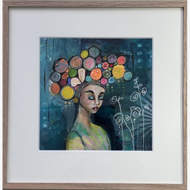 Maleri p� papir i egetr�sramme 2