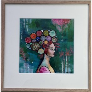 Maleri p� papir i egetr�sramme 3