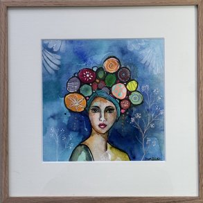 Maleri p� papir i egetr�sramme 4