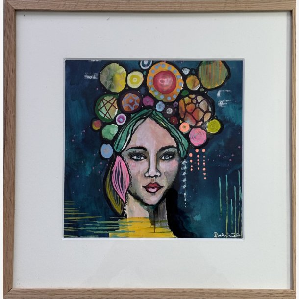 Maleri p� papir i egetr�sramme 6