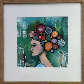 Maleri p� papir i egetr�sramme 8