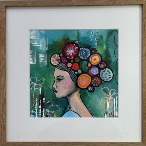 Maleri p� papir i egetr�sramme 8