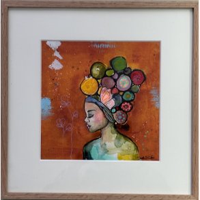 Maleri p� papir i egetr�sramme 9