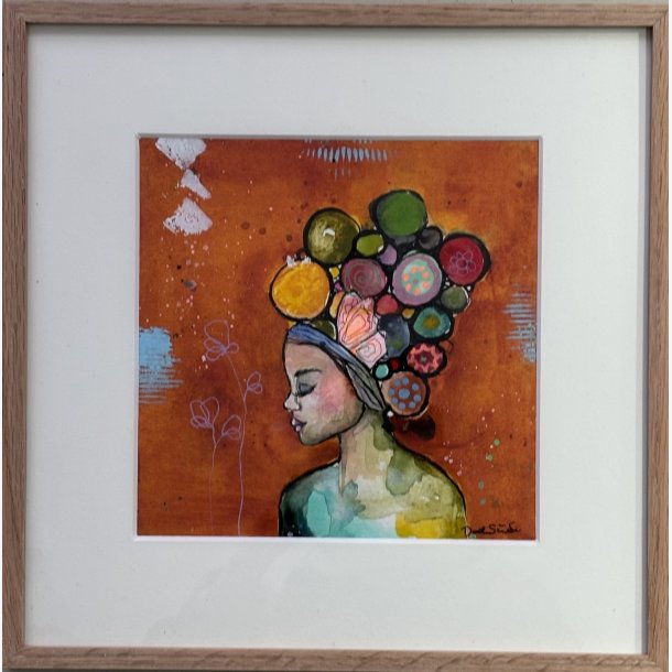 Maleri p� papir i egetr�sramme 9