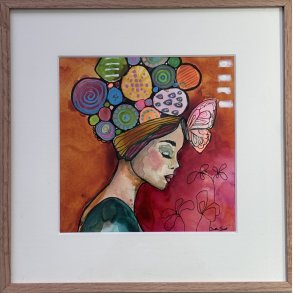 Maleri p� papir i egetr�sramme 10