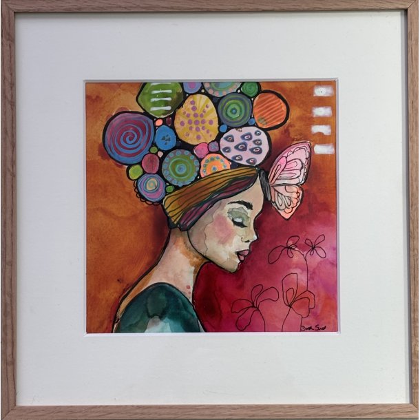 Maleri p� papir i egetr�sramme 10