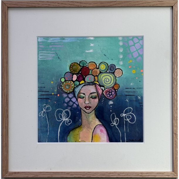 Maleri p� papir i egetr�sramme 12