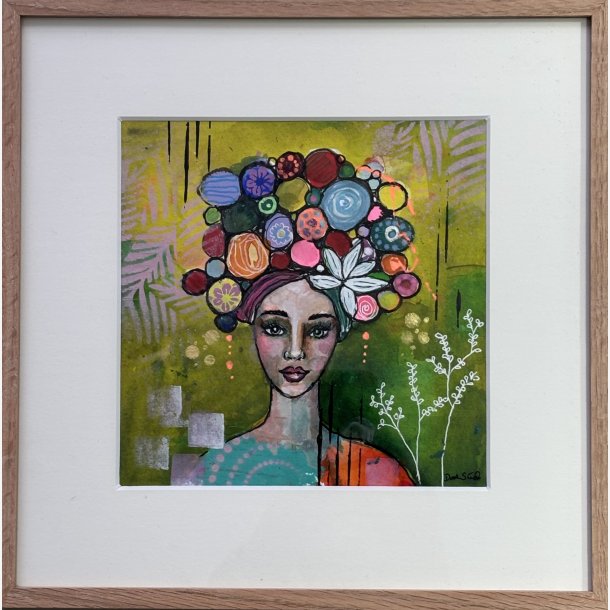 Maleri p� papir i egetr�sramme 14