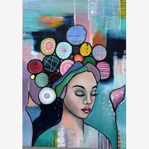 Maleri 50*70 cm akryl p� l�rred. 